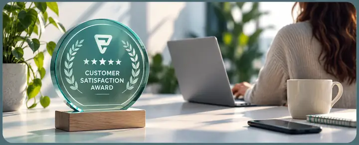 Insignia de premio a la satisfacción del cliente