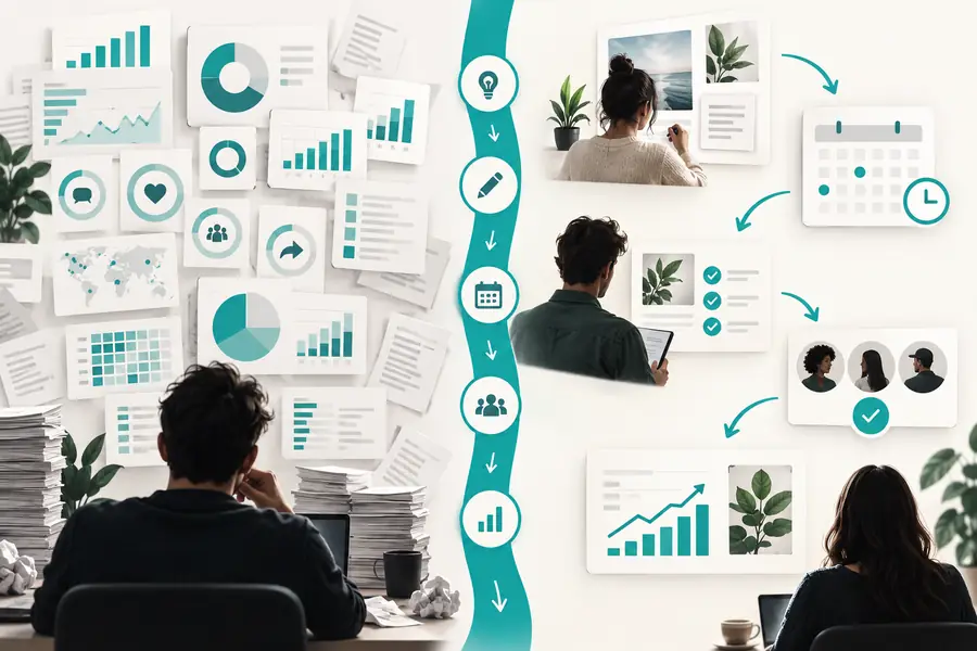 Illustration representing a social media analytics overview